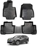 🚗 all-weather custom fit floor liner for toyota rav4 2019-2022 - compatible with hybrid and non-hybrid models, perfect for protecting against powerty logo