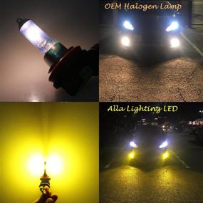 img 2 attached to 5200lm AL-R HB4 9006 LED Bulbs by Alla Lighting - Xtreme Super Bright Amber Yellow Fog Lights Replacement Upgrade (3000K)