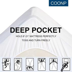 img 1 attached to 🛏️ COONP Queen Mattress Topper - Extra Thick Pillowtop, Cooling & Plush Pad Cover with 400TC Cotton Top Protector - 8-21 Inch Deep Pocket - 3D Snow Down Alternative Fill