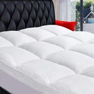 🛏️ coonp queen mattress topper - extra thick pillowtop, cooling & plush pad cover with 400tc cotton top protector - 8-21 inch deep pocket - 3d snow down alternative fill logo
