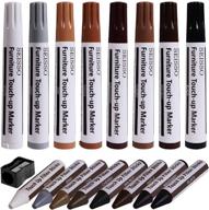 furniture touch up markers set - premium wood repair kit for scratches, stains, and upgrading wooden floors, tables, and hardwood furniture - includes 17 wood scratch repair markers and wax sticks logo