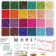 pony beads 6000pcs glass seed beads for jewelry making 4mm 6/0 small beads waist beads for diy bracelet necklaces crafting jewelry making supplies with 5 pendant charms (250pcs per color logo