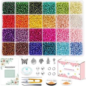 img 4 attached to Pony Beads 6000Pcs Glass Seed Beads For Jewelry Making 4Mm 6/0 Small Beads Waist Beads For DIY Bracelet Necklaces Crafting Jewelry Making Supplies With 5 Pendant Charms (250Pcs Per Color