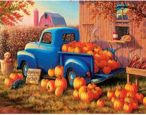 img 4 attached to Diamond Painting Halloween Pumpkin 13 7X17 7