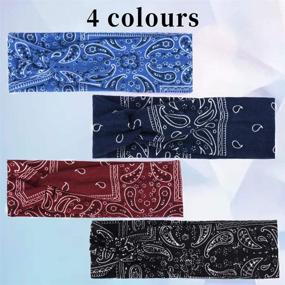 img 2 attached to Stylish 4-Pack: Boho Headbands for Women - Vintage Floral Design, Stretchy & Knotted Hairbands