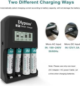img 2 attached to 🔋 Зарядное устройство Dlypow AA AAA 9V Smart Fast Charger: ЖК-дисплей, 4 отдельных слота, кабель переменного тока - зарядное устройство для аккумуляторов (аккумуляторы не входят в комплект)