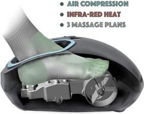 img 4 attached to Heated Shiatsu Foot Massager Machine - Electric Deep Kneading with Air Compression for Circulation, Legs, Plantar Fasciitis, Neuropathy Pain Therapy - Spa Feet Massager Stocking Stuffers