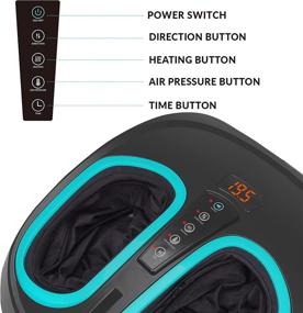 img 2 attached to Heated Shiatsu Foot Massager Machine - Electric Deep Kneading with Air Compression for Circulation, Legs, Plantar Fasciitis, Neuropathy Pain Therapy - Spa Feet Massager Stocking Stuffers