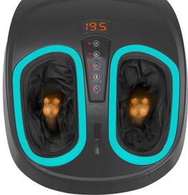 img 3 attached to Heated Shiatsu Foot Massager Machine - Electric Deep Kneading with Air Compression for Circulation, Legs, Plantar Fasciitis, Neuropathy Pain Therapy - Spa Feet Massager Stocking Stuffers