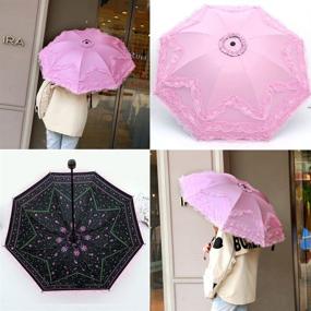 img 1 attached to 👑 Princess Ultraviolet Proof Folding Umbrella Parasol – Rice Umbrellas: Shielding Elegance