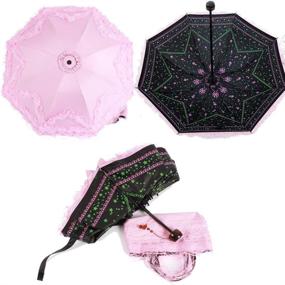 img 2 attached to 👑 Princess Ultraviolet Proof Folding Umbrella Parasol – Rice Umbrellas: Shielding Elegance