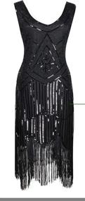 img 3 attached to 👗 Plus Size Flapper Dress with Fringed Paisley Pattern, Inspired by 1920s Gatsby Style - Comes with Complete Set of 20s Accessories