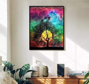 img 3 attached to 🌕 Transform Your Walls with Karyees Full Moon Tree DIY Paint by Numbers Kits: Create a Stunning 20x16In Bright Moon Canvas Painting with Acrylic Paints