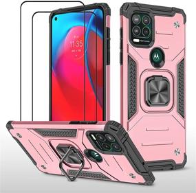 img 4 attached to ZMONE Case Compatible For Motorola Moto G Stylus 5G Case With Screen Protector [2 Pack] Military Grade Heavy Duty Shockproof Case Cover With Magnetic Ring Kickstand - Rose Gold