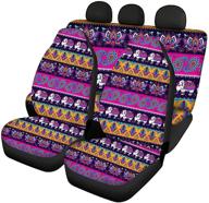 universal auto seat covers for women men - belidome mandala aztec elephant design - ideal protector for suv, van, and sedan vehicles logo