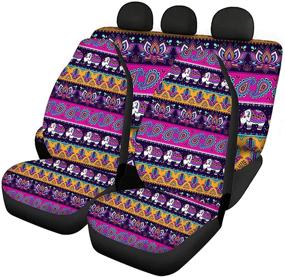 img 1 attached to Universal Auto Seat Covers for Women Men - Belidome Mandala Aztec Elephant Design - Ideal Protector for SUV, Van, and Sedan Vehicles