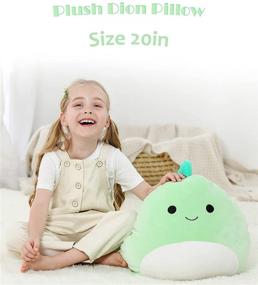 img 3 attached to 20-inch Plush Dino Pillow Toys - Cute Stuffed Dinosaur Animal Doll Soft Plushies - Ideal Gift for Boys & Girls (Green)