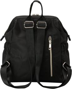 img 3 attached to Stylish & Waterproof: Kah&Kee Nylon Mini Backpack Purse for Women in Black - Cute and Fashionable Design