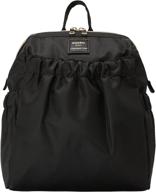 stylish & waterproof: kah&kee nylon mini backpack purse for women in black - cute and fashionable design logo