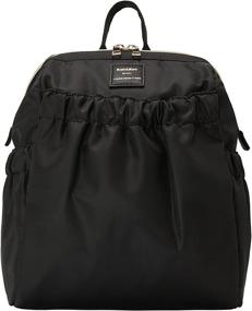 img 4 attached to Stylish & Waterproof: Kah&Kee Nylon Mini Backpack Purse for Women in Black - Cute and Fashionable Design