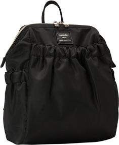 img 1 attached to Stylish & Waterproof: Kah&Kee Nylon Mini Backpack Purse for Women in Black - Cute and Fashionable Design