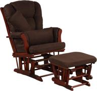 🪑 premium dark brown cherry bent wood glider and ottoman set by artiva usa - 28" width x 19" depth x 41" height logo