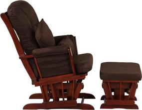 img 1 attached to 🪑 Premium Dark Brown Cherry Bent Wood Glider and Ottoman Set by Artiva USA - 28" Width x 19" Depth x 41" Height