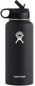 img 4 attached to 💧 Stay Hydrated in Style: Hydro Flask 32-Ounce Wide Mouth Water Bottle with Straw Lid in Black