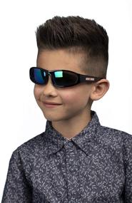 img 1 attached to 🏎️ Sun-Staches Licensed Monster Jam Grave Digger Skull Wrap Shades for Kids - UV400 Sunglasses, Multicolor, Child Size (SG3859)