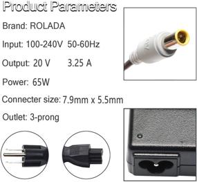 img 3 attached to 💻 65W Laptop Charger AC Adapter for Lenovo Thinkpad E545 T530 T61 X140e X230; Edge 15 E430 E520 E530 E535; SL500 SL510 T430u T520 X120e X130e X131e X200 X201 X220 X230t X300 X60 S230u Twist - Power Cord Included