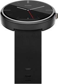 img 2 attached to Stylish Motorola Moto 360 Black Leather Smart Watch - Stay Connected in Style