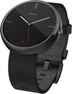 stylish motorola moto 360 black leather smart watch - stay connected in style logo