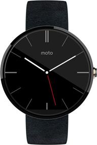 img 3 attached to Stylish Motorola Moto 360 Black Leather Smart Watch - Stay Connected in Style