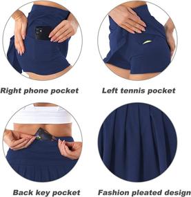 img 2 attached to Pleated Pockets Waisted Athletic Activewear Sports & Fitness