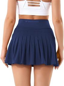 img 1 attached to Pleated Pockets Waisted Athletic Activewear Sports & Fitness