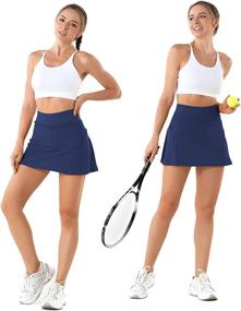 img 3 attached to Pleated Pockets Waisted Athletic Activewear Sports & Fitness