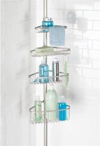 img 2 attached to 🚿 mDesign Bathroom Shower Storage Pole Caddy with Constant Tension in Corner