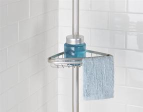 img 3 attached to 🚿 mDesign Bathroom Shower Storage Pole Caddy with Constant Tension in Corner