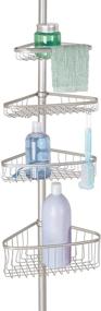 img 4 attached to 🚿 mDesign Bathroom Shower Storage Pole Caddy with Constant Tension in Corner