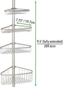 img 1 attached to 🚿 mDesign Bathroom Shower Storage Pole Caddy with Constant Tension in Corner