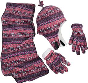 img 4 attached to 🧥 Cozy and Stylish: NIce Caps Printed Sherpa Fuchsia Girls' Accessories for a Fashionable Winter