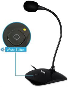 img 1 attached to 🎙️ USB Computer Microphone with Mute Button - Plug & Play Condenser Mic for Desktop, PC, Laptop, Mac, PS4 - LED Indicator, 360 Gooseneck Design - Ideal for Recording, Dictation, YouTube, Gaming, Streaming (Omnidirectional)