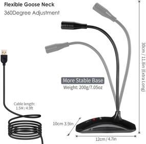 img 3 attached to 🎙️ USB Computer Microphone with Mute Button - Plug & Play Condenser Mic for Desktop, PC, Laptop, Mac, PS4 - LED Indicator, 360 Gooseneck Design - Ideal for Recording, Dictation, YouTube, Gaming, Streaming (Omnidirectional)