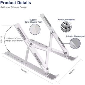 img 2 attached to 🖥️ Регулируемая портативная подставка для ноутбука Vimeka - охлаждающая подставка для ноутбука MacBook, Dell XPS, Lenovo и других ноутбуков от 10 до 15,6 дюймов.