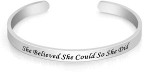 img 1 attached to 💎 Chic and Durable: LovelyCharms Stainless Steel Cuff Bangle Bracelet for Women and Girls