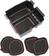 auovo auto cup holder inserts coasters center console organizer tray fit for 2018-2022 wrangler jl jlu 2020-2022 gladiator accessories jt truck interior decoration (orange trim) logo