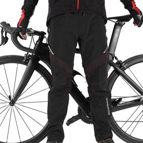 img 2 attached to 🚴 ROCKBROS Men's Windproof Thermal Cycling Pants – Warm Ergonomics, Black