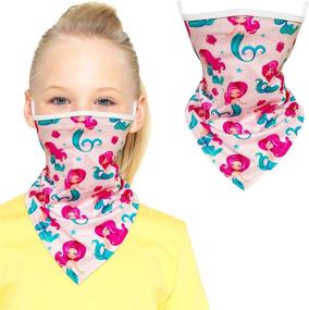 img 3 attached to Kids' Washable Gaiters Face Mask with Ear Loops 🧣 - UV Protection Neck Gaiter Scarf Balaclavas for Boys and Girls