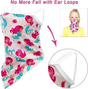 img 1 attached to Kids' Washable Gaiters Face Mask with Ear Loops 🧣 - UV Protection Neck Gaiter Scarf Balaclavas for Boys and Girls