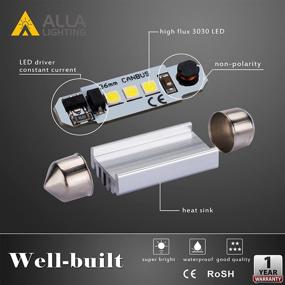 img 1 attached to Alla Lighting 41MM/42MM 211-2 578 CANBUS LED Bulbs: Brilliant 6000K Xenon White Festoon Interior Lights for Map, Dome, Trunk, Step Courtesy – Upgrade to 212-2 569 6413, 3030 SMD Technology Ensures Long-Lasting Brightness